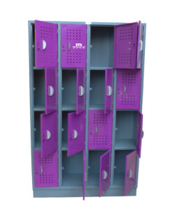 Locker 16 puestos 4x4 morado ptas abiertas