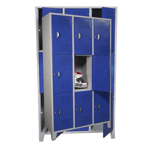 Locker de 9 puestos 3 x 3 cascos 6